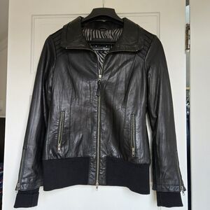Mackage black leather jacket